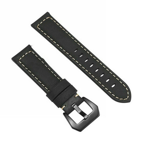 Strap-it® Strap-it Samsung Galaxy Watch 6 Classic 47mm leren bandje (zwart) Strap-it® Strap-it Samsung Galaxy Watch 6 Classic 47mm leren bandje (zwart)