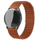 Strap-it® Samsung Galaxy Watch 6 Classic 47mm leren loop bandje (bruin)