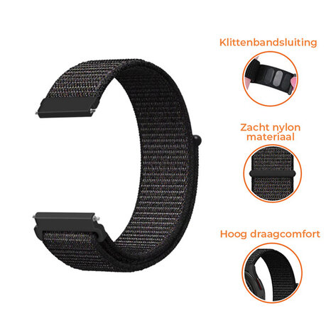 Strap-it® Strap-it Samsung Galaxy Watch 6 Classic 47mm nylon band (zwart) Strap-it® Strap-it Samsung Galaxy Watch 6 Classic 47mm nylon band (zwart)