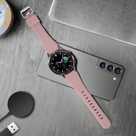 Strap-it® Strap-it Samsung Galaxy Watch 6 Classic 47mm siliconen bandje (roze)