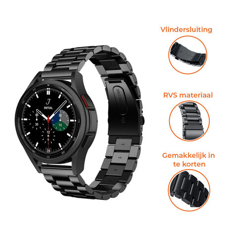 Strap-it® Strap-it Samsung Galaxy Watch 6 Classic 47mm stalen band (zwart) Strap-it® Strap-it Samsung Galaxy Watch 6 Classic 47mm stalen band (zwart)