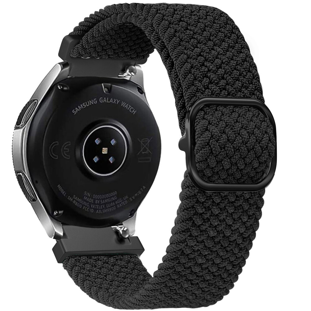 Strap-it® Strap-it Samsung Galaxy Watch 6 Classic 47mm verstelbaar geweven bandje (zwart)