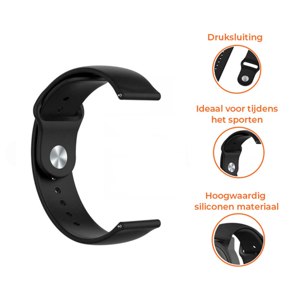 Strap-it® Strap-it Garmin Vivoactive 4s sport band - 40mm - zwart