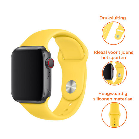 Strap-it® Strap-it Apple Watch silicone band (geel)