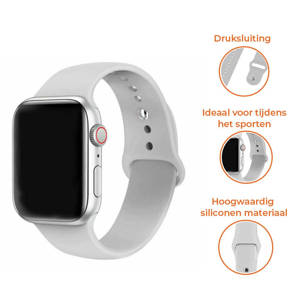 Strap-it® Strap-it Apple Watch SE silicone band (grijs)