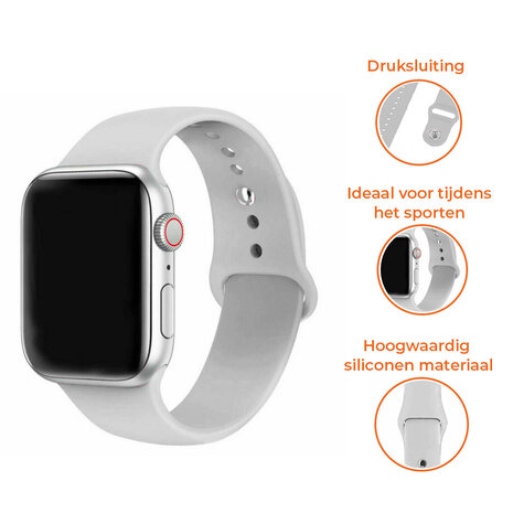 Strap-it® Strap-it Apple Watch SE silicone band (grijs)