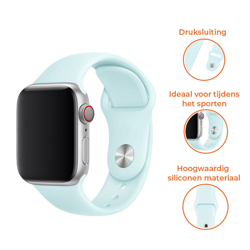 Strap-it® Strap-it Apple Watch 6 silicone band (lichtblauw)