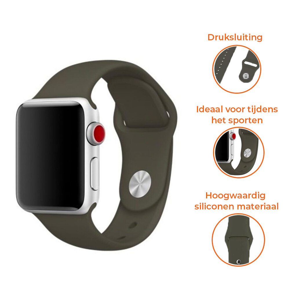 Strap-it® Strap-it Apple Watch silicone band (donkergroen)