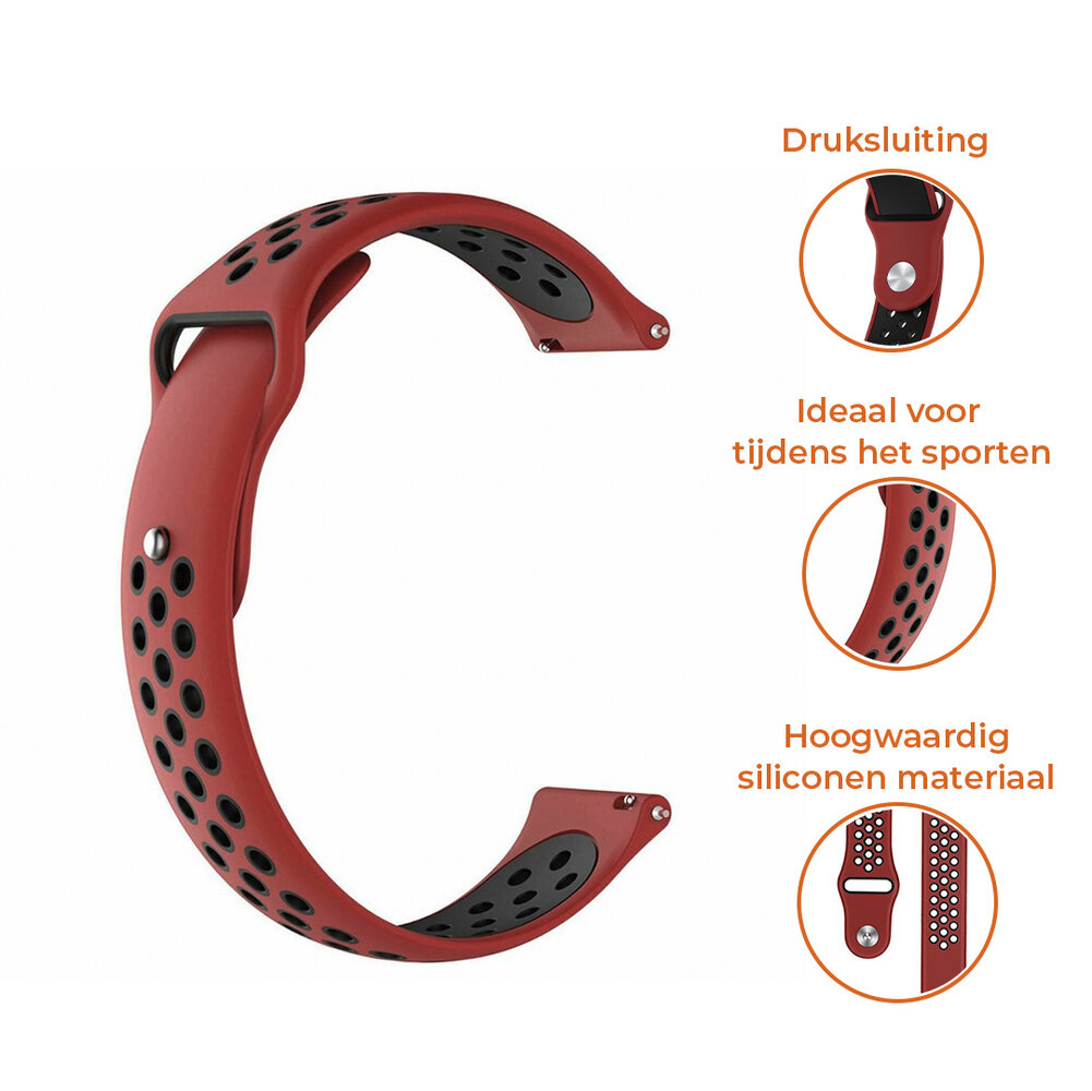 Strap-it® Strap-it Amazfit GTR 3 (Pro) sport band (rood/zwart)