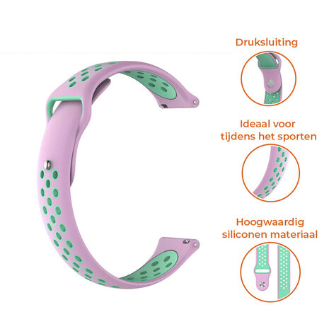 Strap-it® Strap-it Amazfit GTR 3 sport band (roze/aqua)
