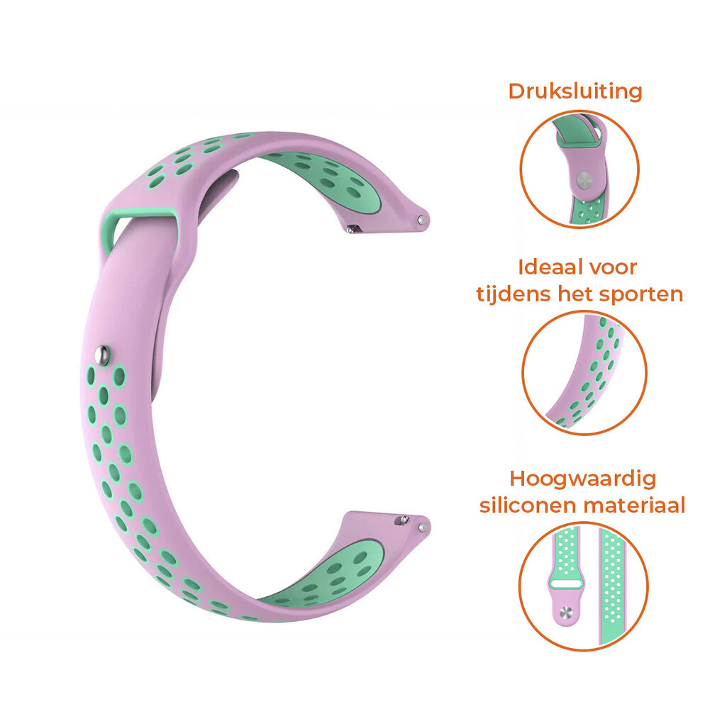 Strap-it® Strap-it Xiaomi Amazfit Bip sport band (roze/aqua)