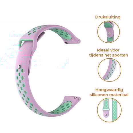 Strap-it® Strap-it Huawei Watch GT Runner sport band (roze/aqua)