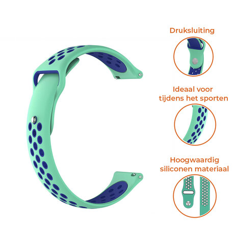 Strap-it® Strap-it Xiaomi Amazfit Bip sport band (aqua/blauw) Strap-it® Strap-it Xiaomi Amazfit Bip sport band (aqua/blauw)