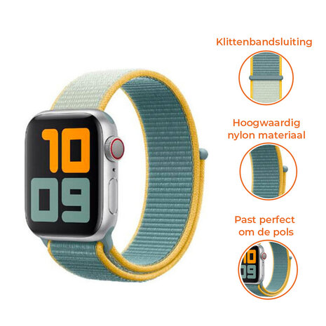 Strap-it® Strap-it Apple Watch 8 nylon bandje (sunshine)