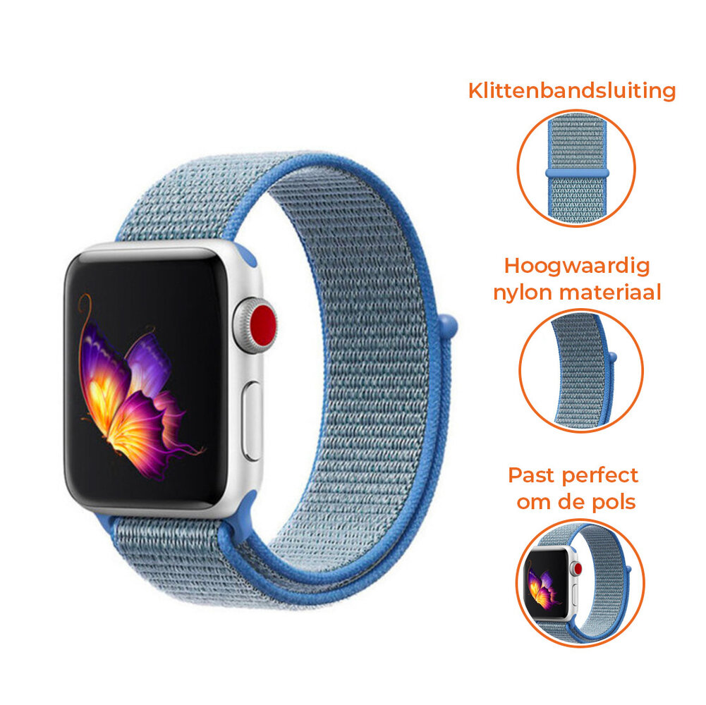 Strap-it® Strap-it Apple Watch Ultra nylon bandje (blauw)