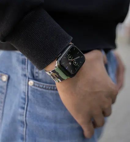 Strap-it® Strap-it Apple Watch Ultra Milanese band (camouflage groen)