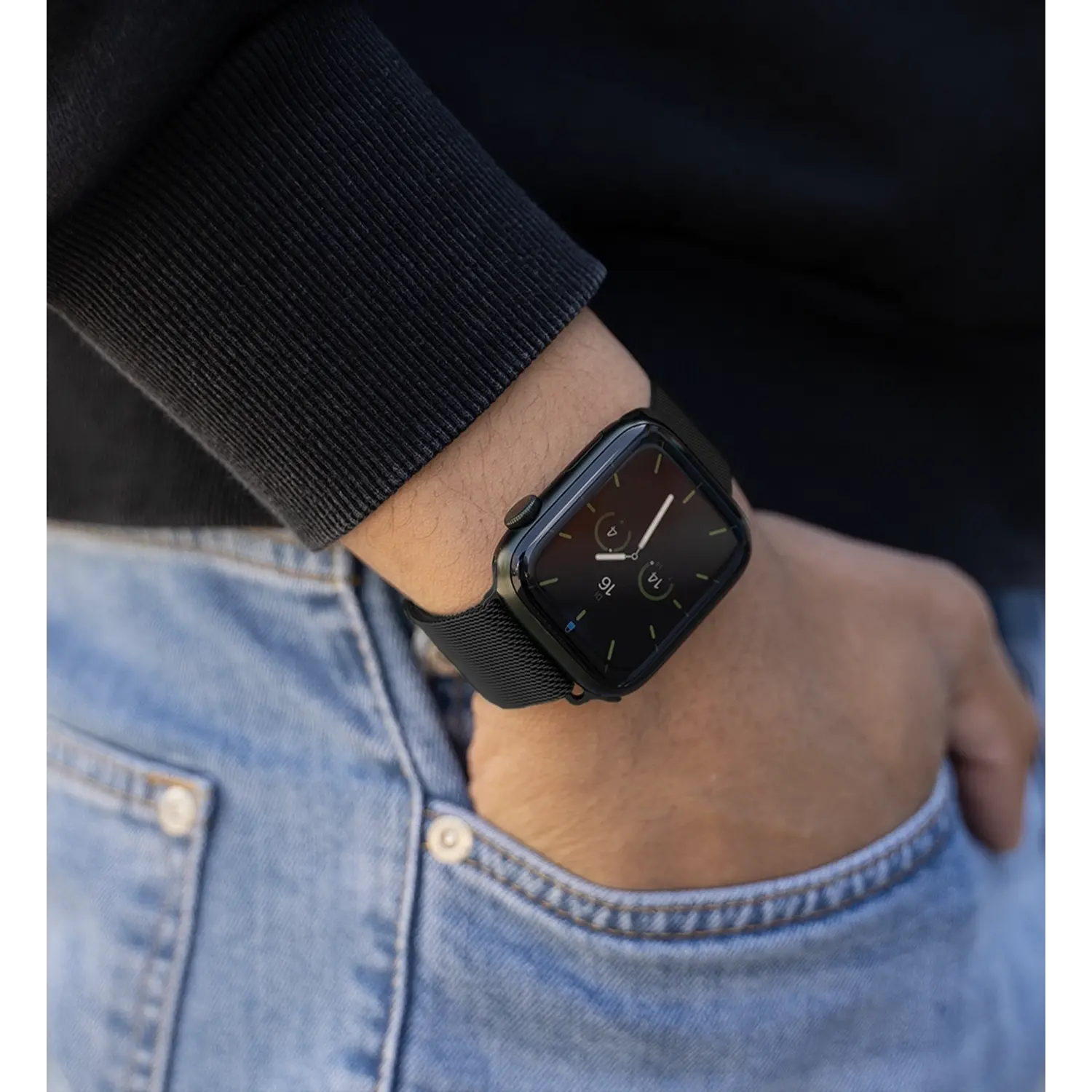 Apple Watch Ultra Milanese band zwart Smartwatchbanden