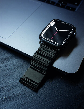 Strap-it® Strap-it Apple Watch luxe metalen mesh bandje (zwart)