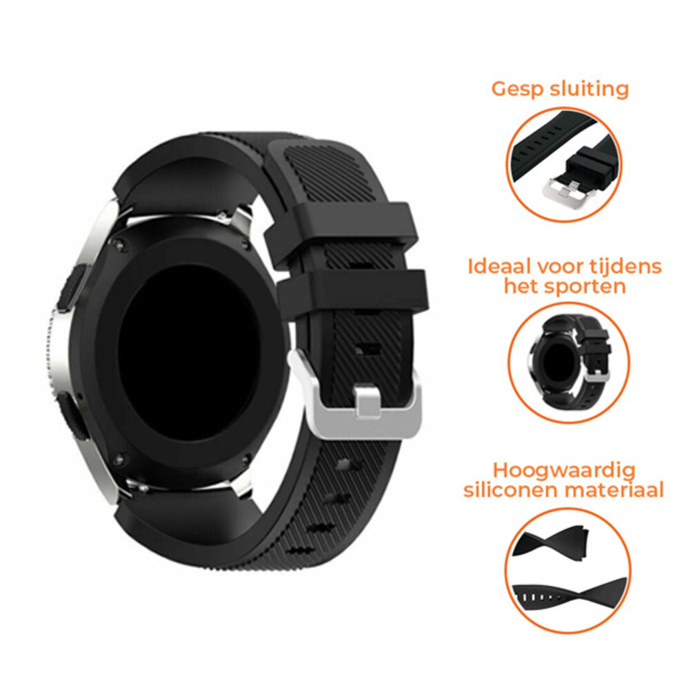 Strap-it® Strap-it Samsung Galaxy Watch 3 41mm siliconen bandje (zwart)