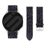 Strap-it® Samsung Galaxy Watch 6 - 40mm leren glitter bandje (zwart)