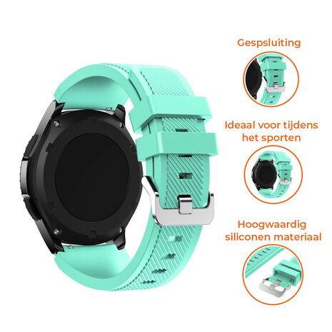 Strap-it® Strap-it Samsung Galaxy Watch 6 Classic 43mm siliconen bandje (aqua)