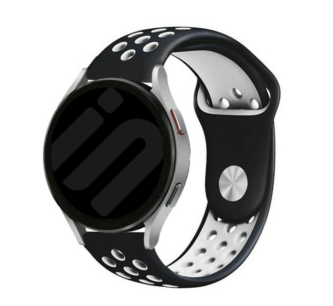 Samsung Galaxy Watch 6 40mm sport band (zwart/wit) Smartwatchbanden.nl