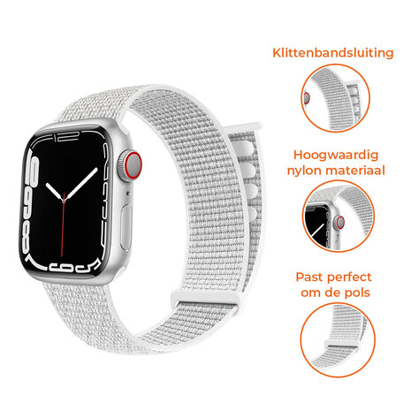 Strap-it® Strap-it Apple Watch Ultra nylon loop bandje (wit)