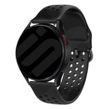 Strap-it® Samsung Galaxy Watch 6 - 44mm siliconen bandje met gaatjes (zwart)