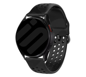 Strap-it® Samsung Galaxy Watch 6 - 40mm siliconen bandje met gaatjes (zwart)