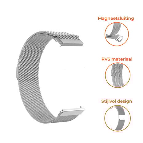 Strap-it® Strap-it Samsung Gear S3 Milanese band (zilver)