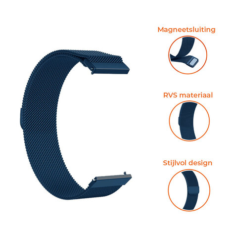 Strap-it® Strap-it Polar Pacer Milanese band (blauw) Strap-it® Strap-it Polar Pacer Milanese band (blauw)