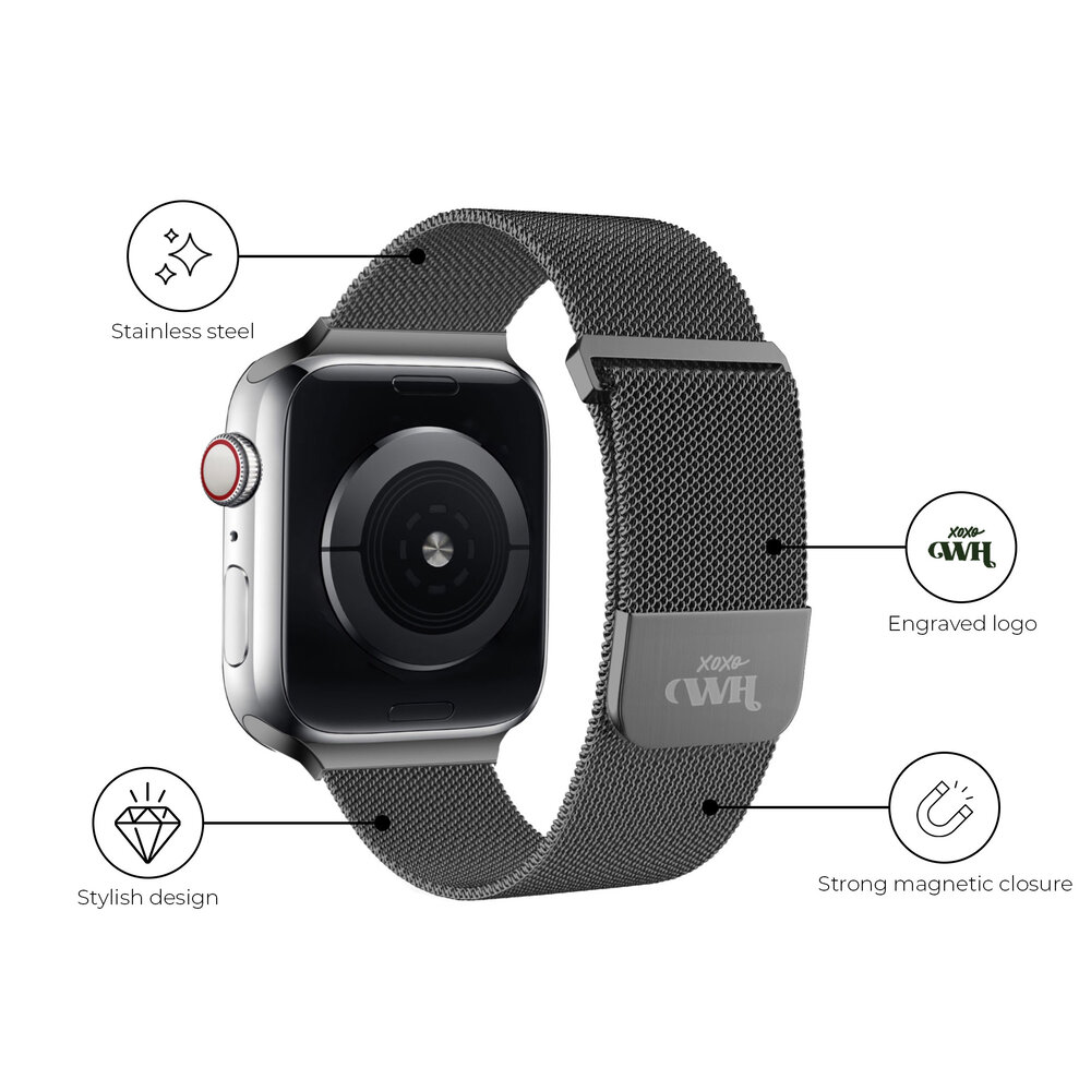 xoxo Wildhearts xoxo Wildhearts Apple Watch Milanese band (zwart) xoxo Wildhearts xoxo Wildhearts Apple Watch Milanese band (zwart)