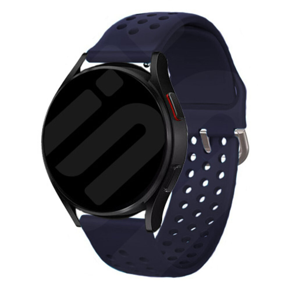 Strap-it® Strap-it Samsung Galaxy Watch 6 - 44mm siliconen bandje met gaatjes (donkerblauw)