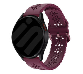 Strap-it® Samsung Galaxy Watch 6 - 44mm siliconen bandje met patroon (bordeaux)