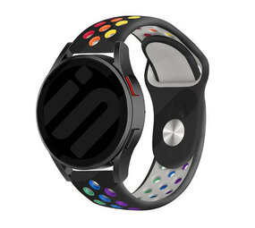 Strap-it® Samsung Galaxy Watch 6 Classic 43mm sport band (zwart/kleurrijk) Strap-it® Samsung Galaxy Watch 6 Classic 43mm sport band (zwart/kleurrijk)