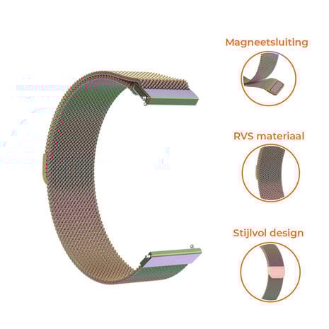 Strap-it® Strap-it OnePlus Watch Milanese band (regenboog)