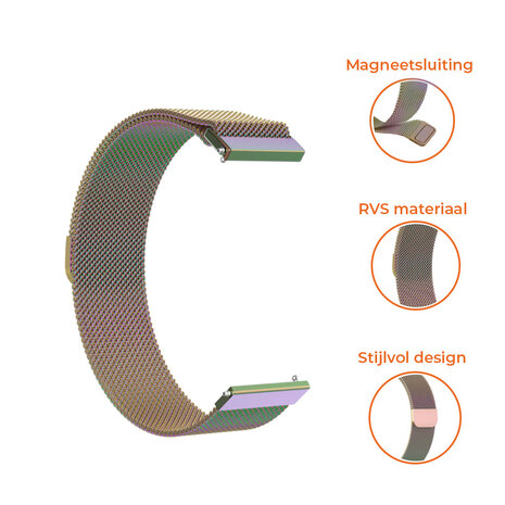 Strap-it® Strap-it Samsung Galaxy Watch 6 Classic 43mm Milanese band (regenboog) Strap-it® Strap-it Samsung Galaxy Watch 6 Classic 43mm Milanese band (regenboog)