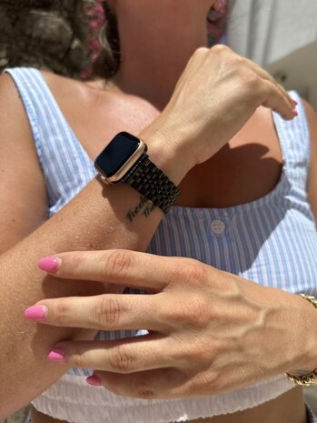 xoxo Wildhearts xoxo Wildhearts Apple Watch stalen bandje (zwart)