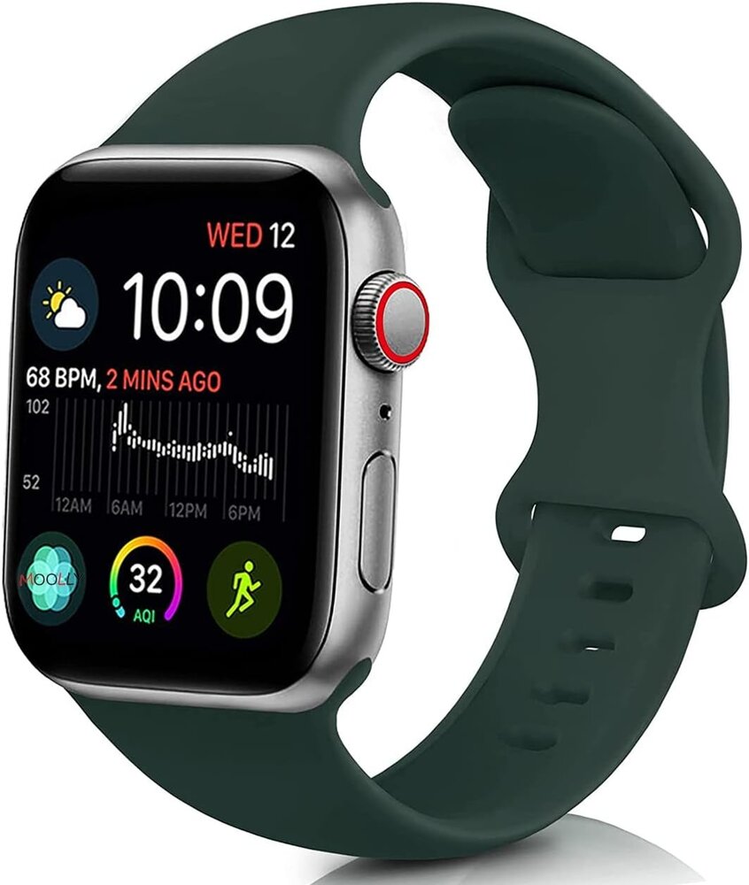 Strap-it® Strap-it Apple Watch siliconen bandje (olijfgroen)