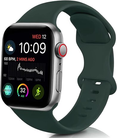 Strap-it® Strap-it Apple Watch siliconen bandje (olijfgroen)