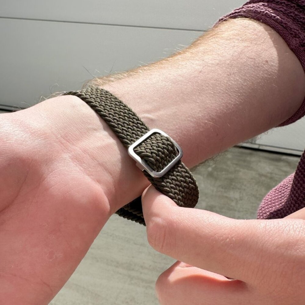 Strap-it® Strap-it Huawei Watch GT 2 verstelbaar geweven bandje (groen)