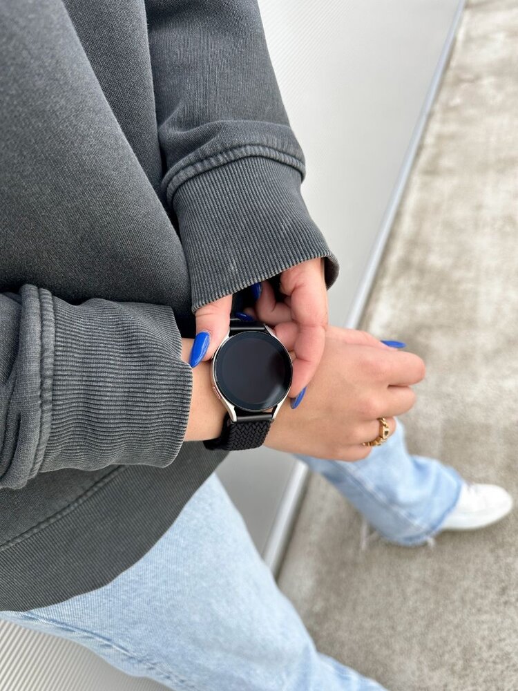 Strap-it® Strap-it Huawei Watch GT 3 Pro 46mm verstelbaar geweven bandje (zwart) Strap-it® Strap-it Huawei Watch GT 3 Pro 46mm verstelbaar geweven bandje (zwart)