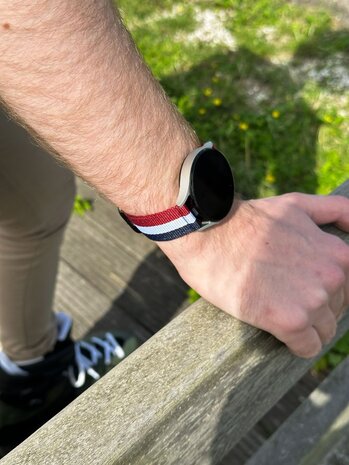 Strap-it® Strap-it Xiaomi Watch S1 nylon gesp band (3-kleurig)