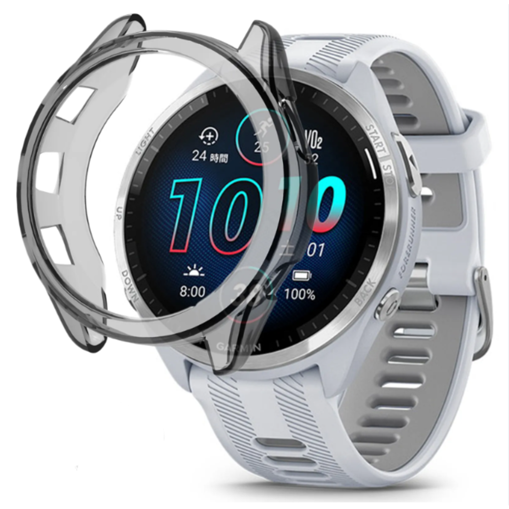 Garmin Forerunner 265 TPU case (transparantzwart) Smartwatchbanden.nl