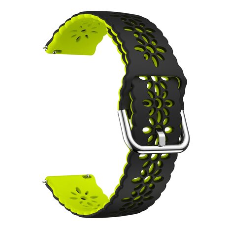 Strap-it® Strap-it Amazfit GTS 2 siliconen bandje met patroon (zwart/groen)