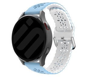 Strap-it® Samsung Galaxy Watch 6 - 40mm siliconen bandje met patroon (lichtblauw/wit)