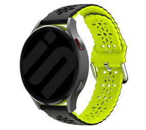 Strap-it® Samsung Galaxy Watch 3 41mm siliconen bandje met patroon (zwart/groen)