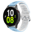 Strap-it® Strap-it Samsung Galaxy Watch 5 - 44mm siliconen bandje met patroon (lichtblauw/wit)