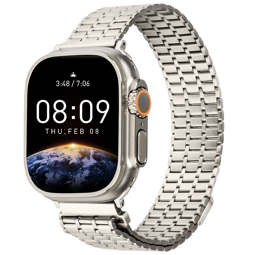 Strap-it® Strap-it Apple Watch luxe metalen mesh bandje (sterrenlicht) Strap-it® Strap-it Apple Watch luxe metalen mesh bandje (sterrenlicht)
