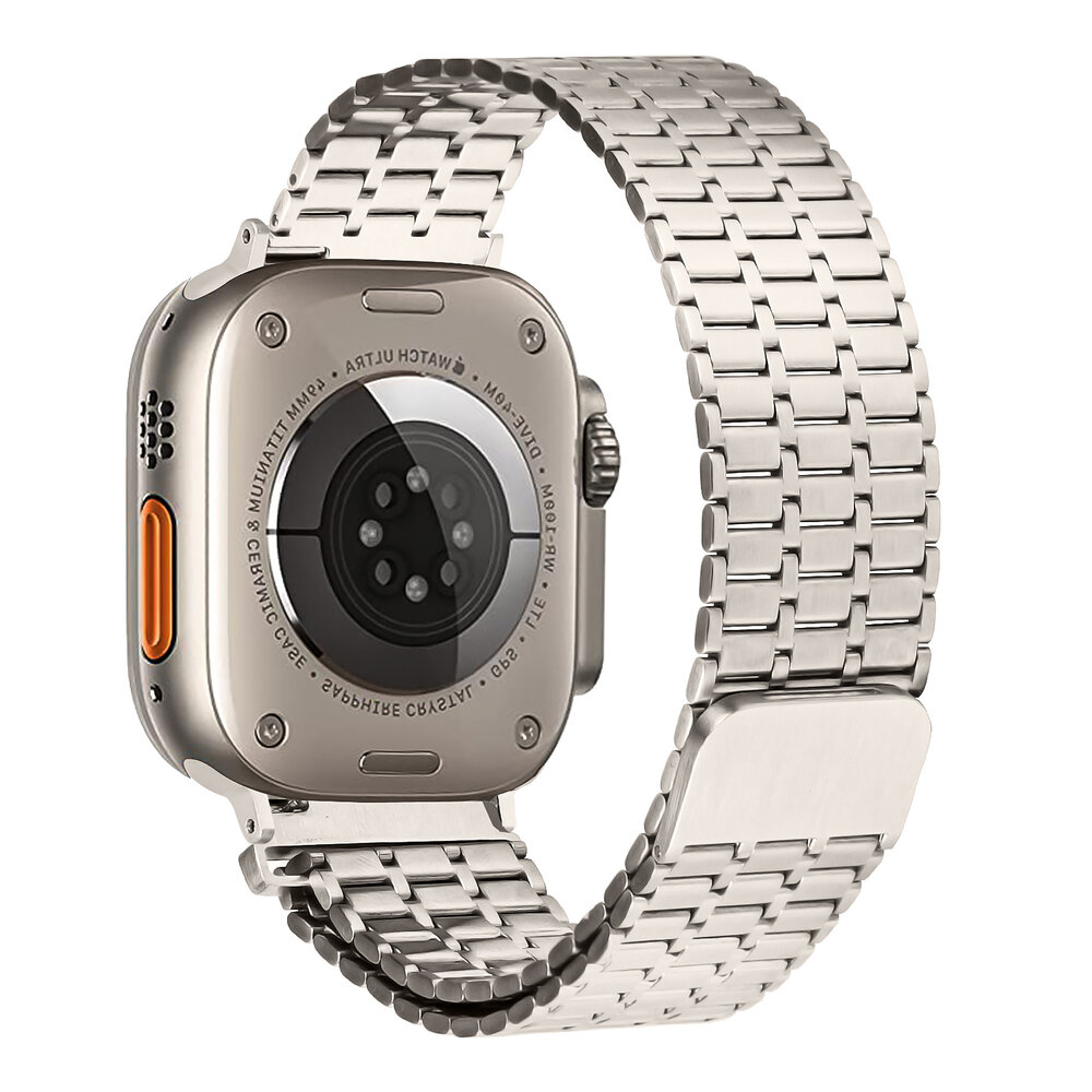 Strap-it® Strap-it Apple Watch luxe metalen mesh bandje (sterrenlicht) Strap-it® Strap-it Apple Watch luxe metalen mesh bandje (sterrenlicht)